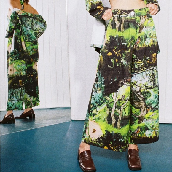 ISO FASHION BRAND COMPANY cayetana linen wide leg trousers in size small - Picture 1 of 1